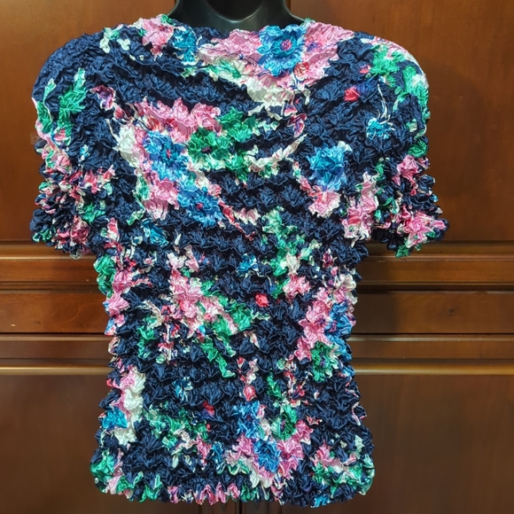 Crinkle Popcorn Shirt by FC Woman's One Size Fits Most  Fashion Blouse Shirt MC - Picture 7 of 14